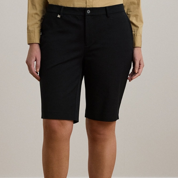 Lauren Ralph Lauren Shorts Womens 20W Black Stretch Comfort Bermuda - Picture 10 of 11